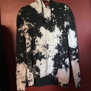 Black and white acid washed hoodie